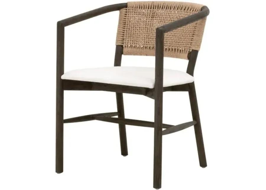 Cedar Accent/Dining Chair - Matte Brown Oak/Jute/Pearl - White