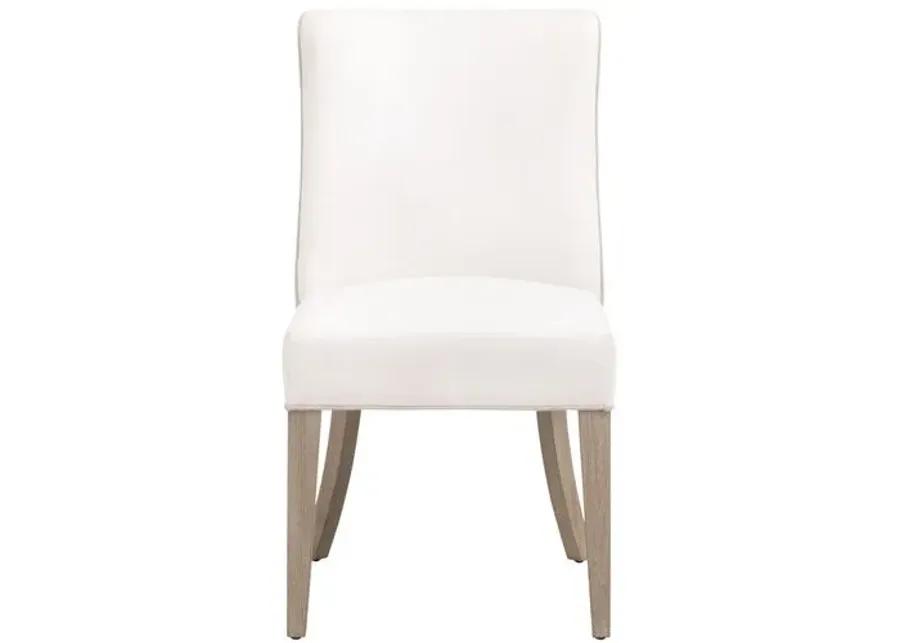 Set of 2 Juliana 2-Tone Dining Side Chairs - Pearl/Bisque Linen Performance - White