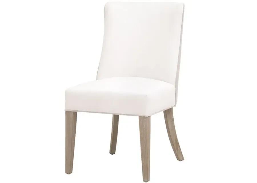 Set of 2 Juliana 2-Tone Dining Side Chairs - Pearl/Bisque Linen Performance - White