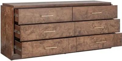 Jackson Burl 6-Drawer Dresser - Tulsi Home - Brown