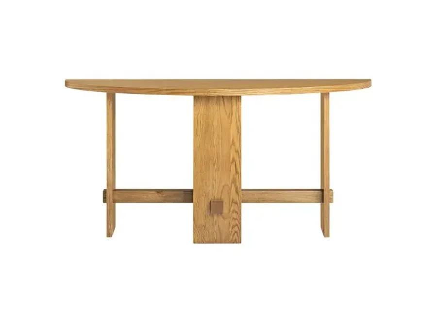 Federico Demilune Oak Console Table - Honey - Tulsi Home - Brown