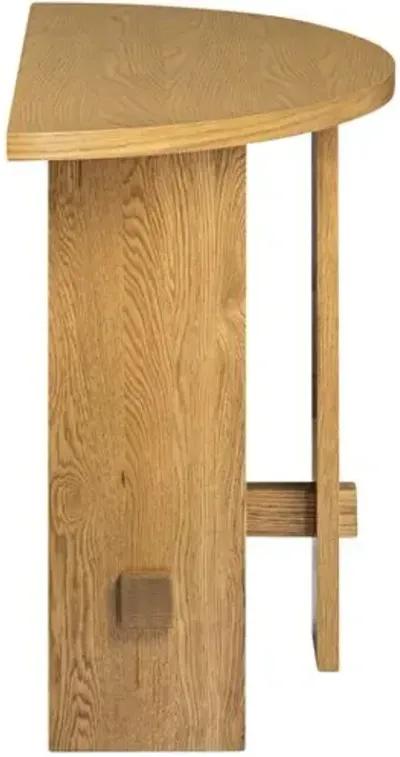 Federico Demilune Oak Console Table - Honey - Tulsi Home - Brown