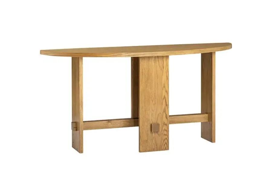 Federico Demilune Oak Console Table - Honey - Tulsi Home - Brown