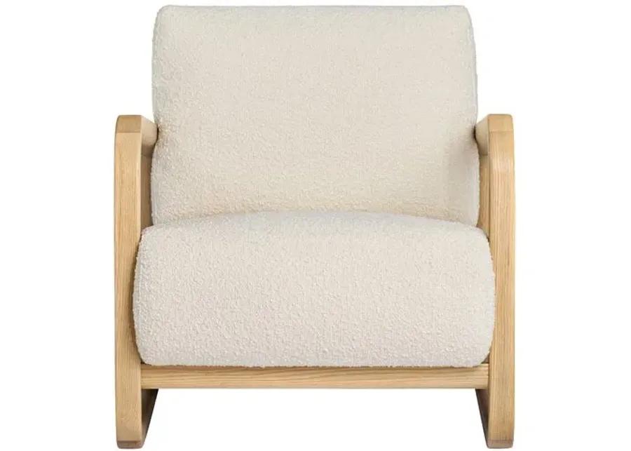 Nolan Lounge Chair - Natural/Ivory Boucle - Tulsi Home - Brown