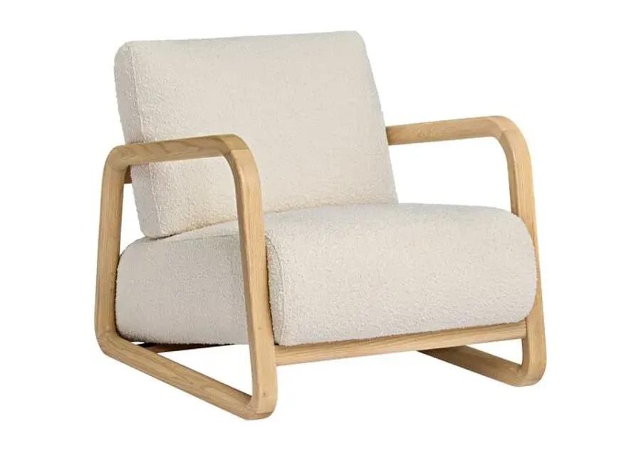 Nolan Lounge Chair - Natural/Ivory Boucle - Tulsi Home - Brown