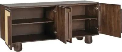 Greyson Buffet Cabinet - Dark Brown/Natural - Tulsi Home