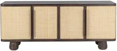 Greyson Buffet Cabinet - Dark Brown/Natural - Tulsi Home