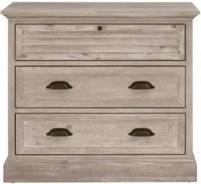 August 3-Drawer Nightstand - Natural Gray Acacia