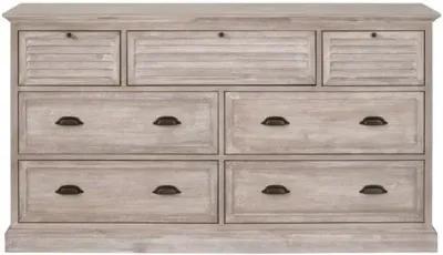 August 7-Drawer Media Dresser - Natural Gray Acacia - Brown