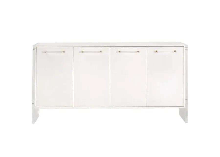 Ragen Shagreen Media Sideboard - Pearl/Lucite - White