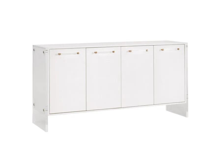 Ragen Shagreen Media Sideboard - Pearl/Lucite - White