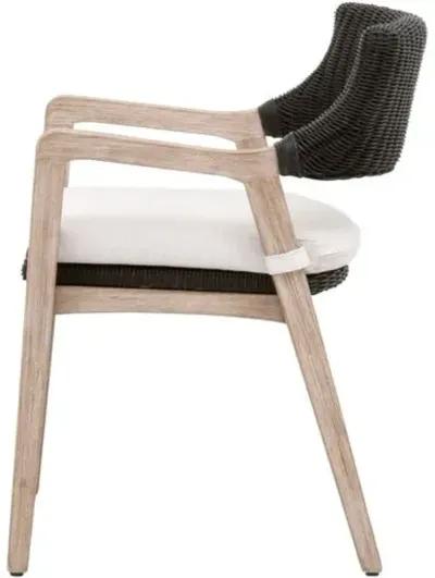 Easton Armchair - Black Rattan/Natural Grey Teak