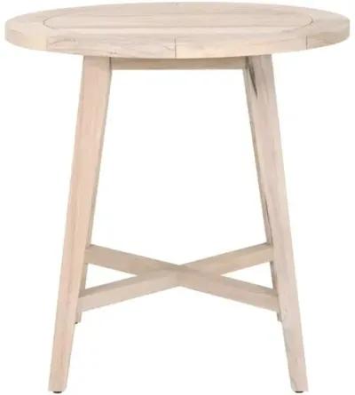 Easton Outdoor 36" Round Counter Table - Gray Teak - Brown