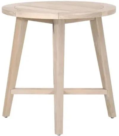 Easton Outdoor 36" Round Counter Table - Gray Teak - Brown