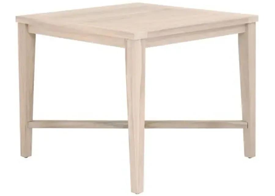 Easton Outdoor 42" Square Counter Table - Gray Teak - Brown