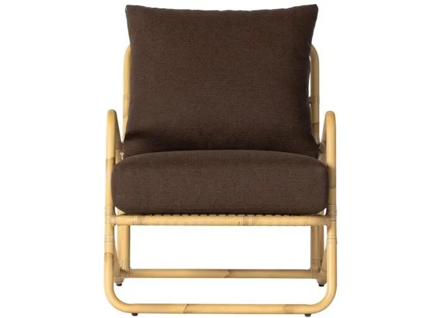 Michelle Outdoor Chair - Natural Faux Rattan/Brown