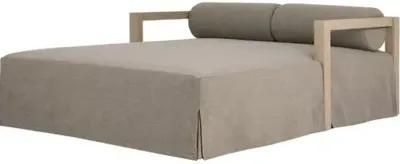 Bondhi Oudoor Daybed - Washed Brown Teak/Grey - Gray - Comfortable, Sturdy