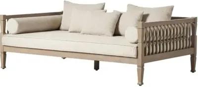 Theo Outdoor Teak Sofa/Daybed - Washed Brown/Sand