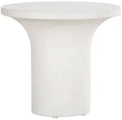 Cove Outdoor Low End Table - Plaster White Concrete