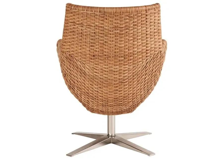 Coastal Living Key West Arm Chair - Natural Wicker/Snow - Handcrafted - Brown