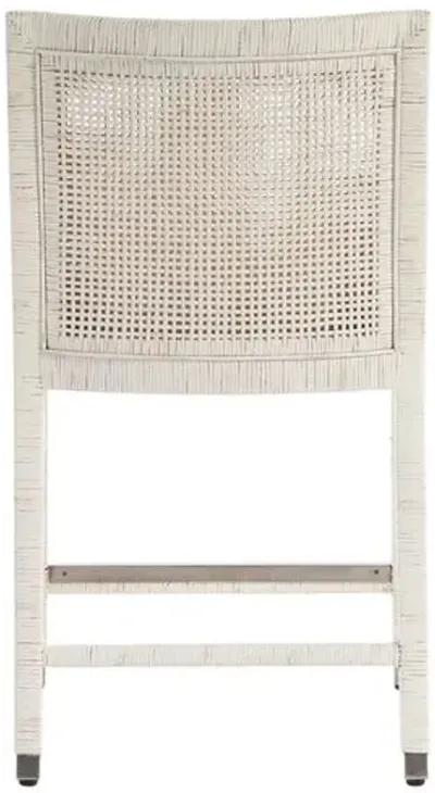 Coastal Living Marino Counter Chair - White Rattan/Snow