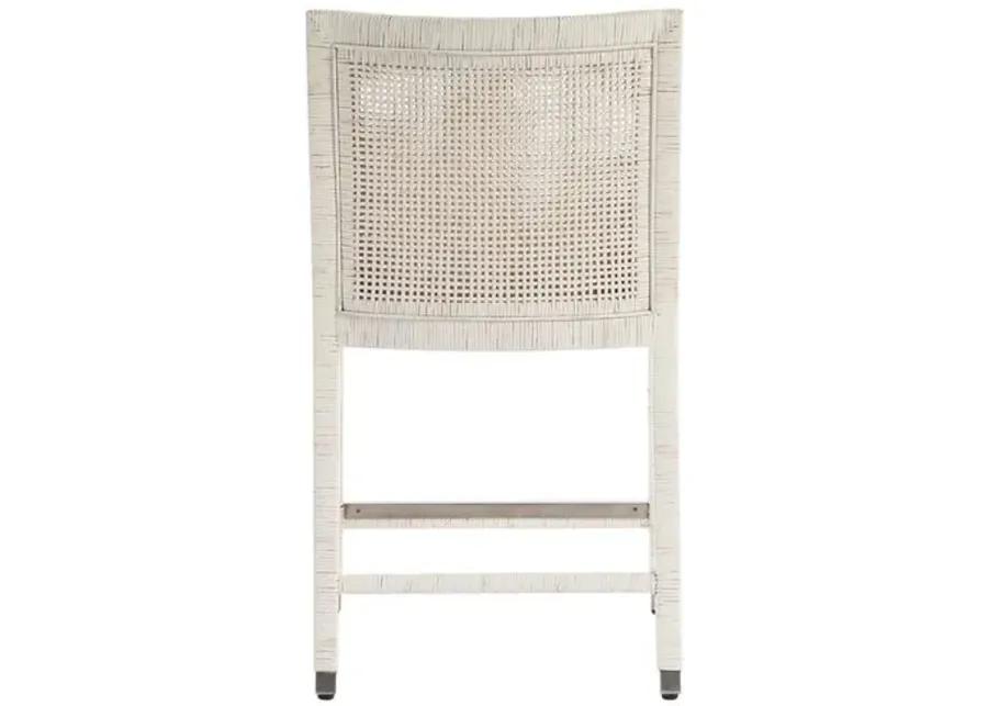 Coastal Living Marino Counter Chair - White Rattan/Snow