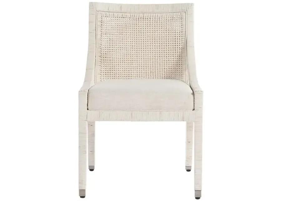 Coastal Living Marino Dining Chair - White Rattan/Snow