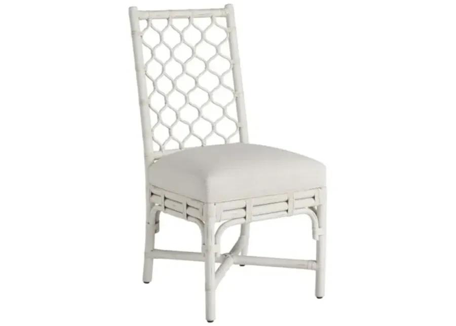 Set of 2 Coastal Living Marino Side Chairs - White Rattan/Snow