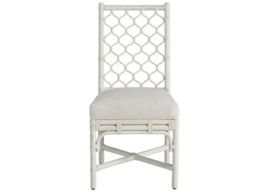 Set of 2 Coastal Living Marino Side Chairs - White Rattan/Snow