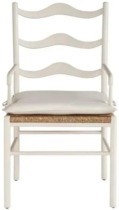 Set of 2 Coastal Living Marino Wavy Armchairs - Sea Salt/Snow - White