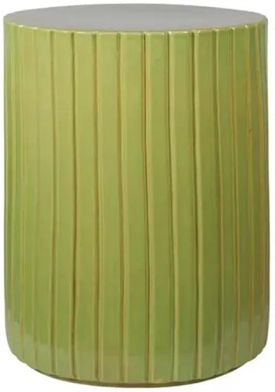 Carla Outdoor Ceramic Accent Table - Handcrafted - Green - 24Hx18Lx18W in