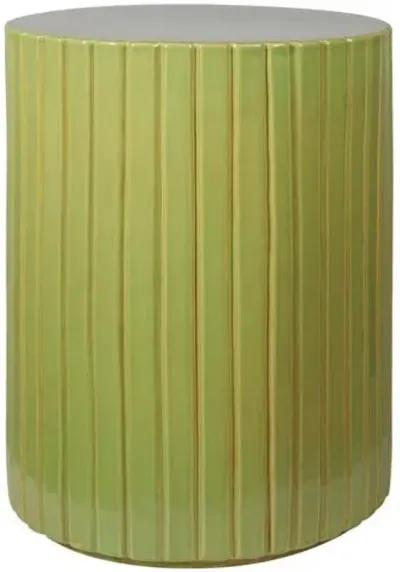 Carla Outdoor Ceramic Accent Table - Handcrafted - Green - 24Hx18Lx18W in