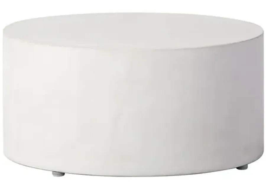 Orly Outdoor Concrete Accent Table Set - White - 15Hx26Lx26W in