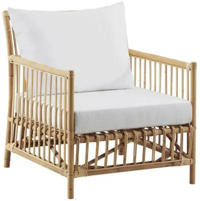 Caroline Rattan Lounge Chair - Natural/White - Sika Design - Brown