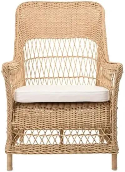 Dawn Outdoor Lounge Chair - Natural/ White - Sika Design - Brown