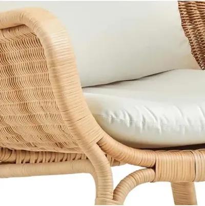 Madame Rattan Lounge Chair - Natural/White - Sika Design - Brown