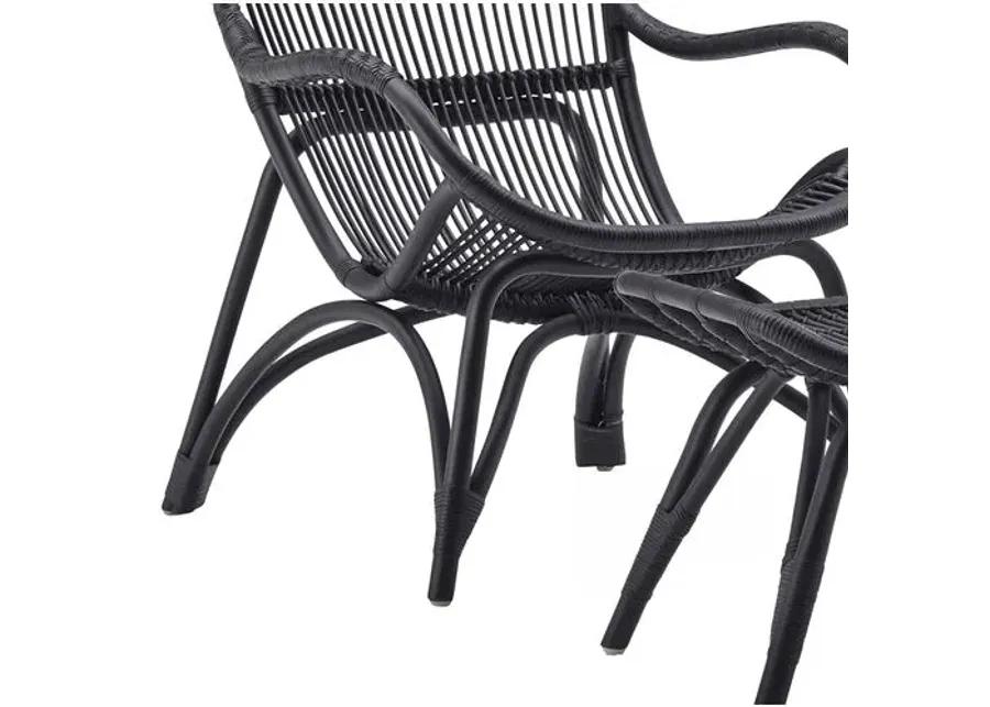 Monet Lounge Chair/Footstool - Black - Sika Design