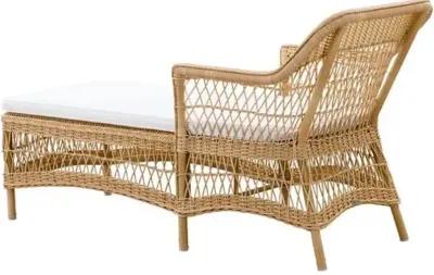 Olivia Outdoor Chaise Lounge - Natural/White - Sika Design - Brown - Comfortable, Sturdy, Stylish