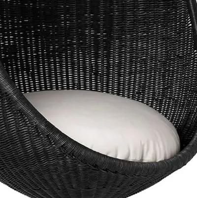 Rattan Hanging Egg Chair - Black/White - Sika Design