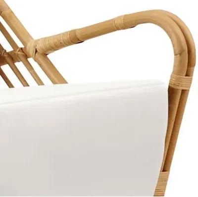 Rattan Lounge Chair - Natural/White - Sika Design - Handcrafted - Brown