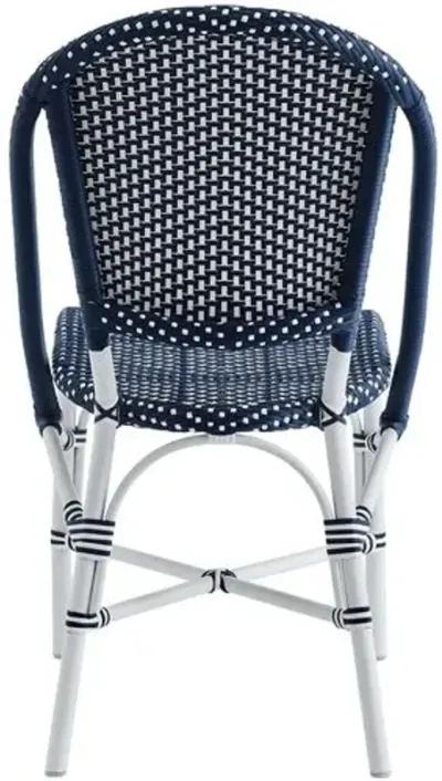 Sofie Outdoor Bistro Chair - White/Navy - Sika Design - Blue