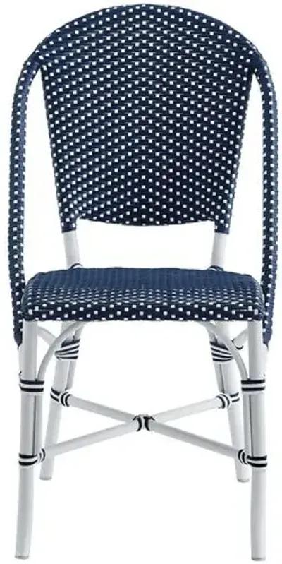 Sofie Outdoor Bistro Chair - White/Navy - Sika Design - Blue