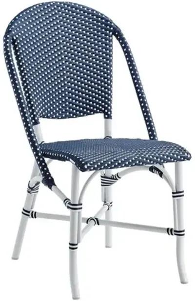 Sofie Outdoor Bistro Chair - White/Navy - Sika Design - Blue