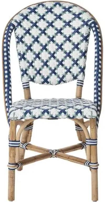 Sofie Rattan Side Chair - Blue/Green/White - Sika Design