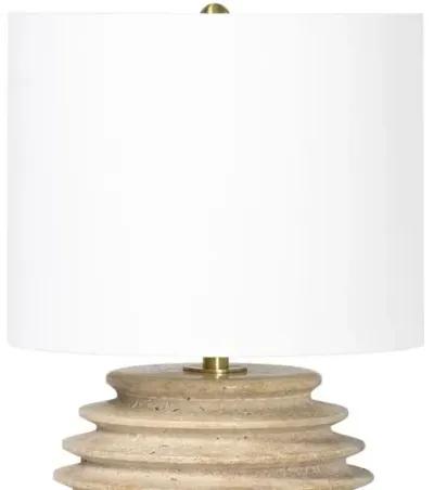 Thea Travertine Mini Table Lamp - Natural - Regina Andrew - Multi