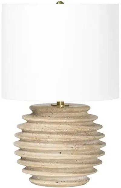 Thea Travertine Mini Table Lamp - Natural - Regina Andrew - Multi