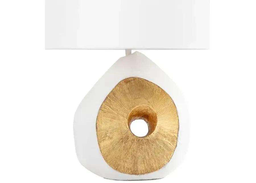 Tristan Table Lamp - White/Gold Leaf - Regina Andrew