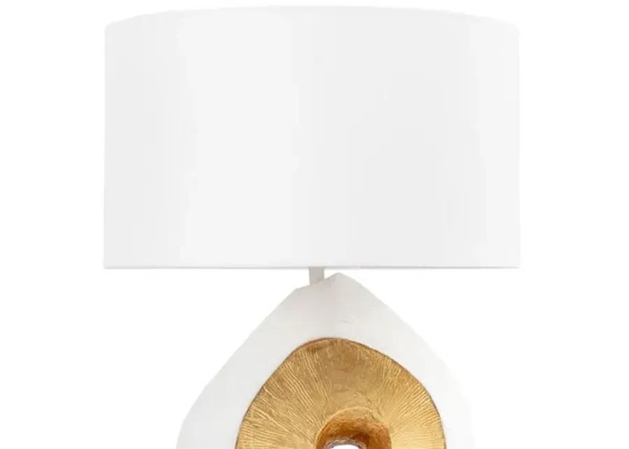 Tristan Table Lamp - White/Gold Leaf - Regina Andrew