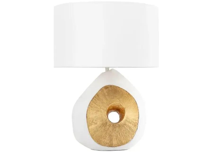 Tristan Table Lamp - White/Gold Leaf - Regina Andrew