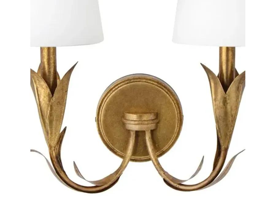 River Reed Double Wall Sconce - Regina Andrew - Gold